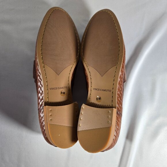 Vince Camuto Mens Garwin Brown Cognac Leather Loafers Size 8.5 VY-GARWIN - Picture 11 of 11